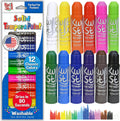 Kwik Stix 12-Color Solid Tempera Paint Sticks – Washable, Quick-Dry, Non-Toxic for Kids