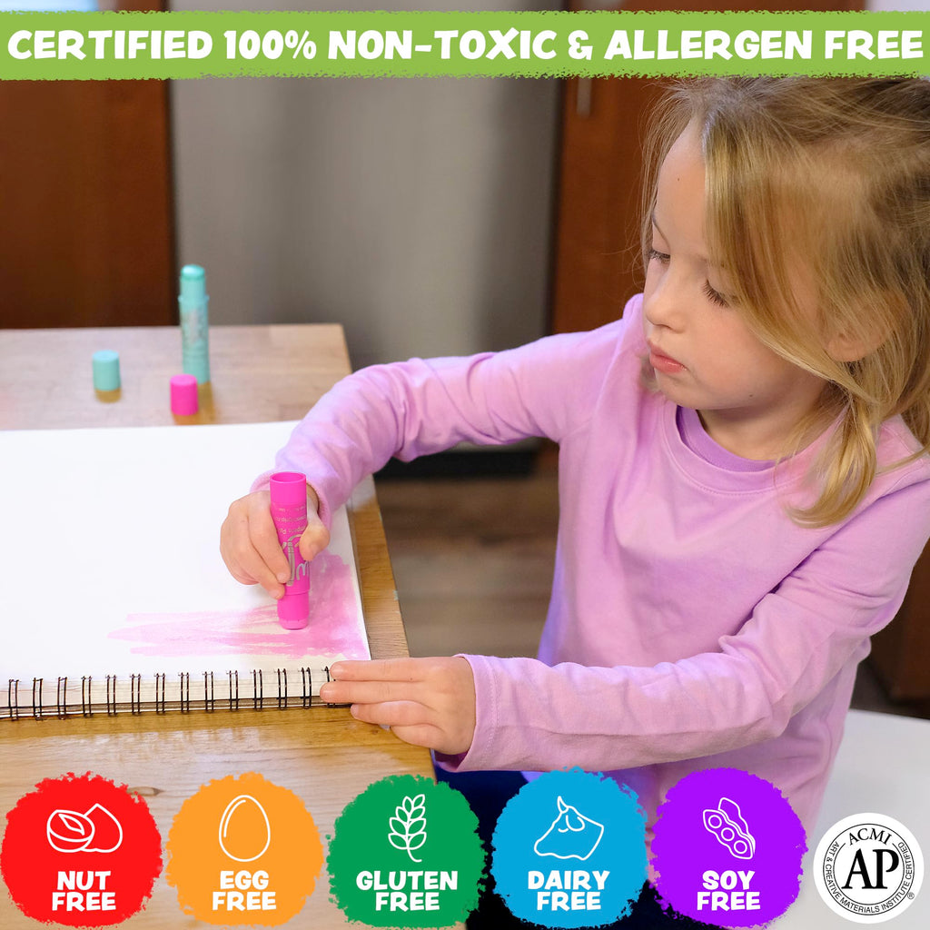 Kwik Stix Cuties: 12 Kawaii Washable Paint Sticks – Non-Toxic, Quick-Drying Solid Tempera for Kids