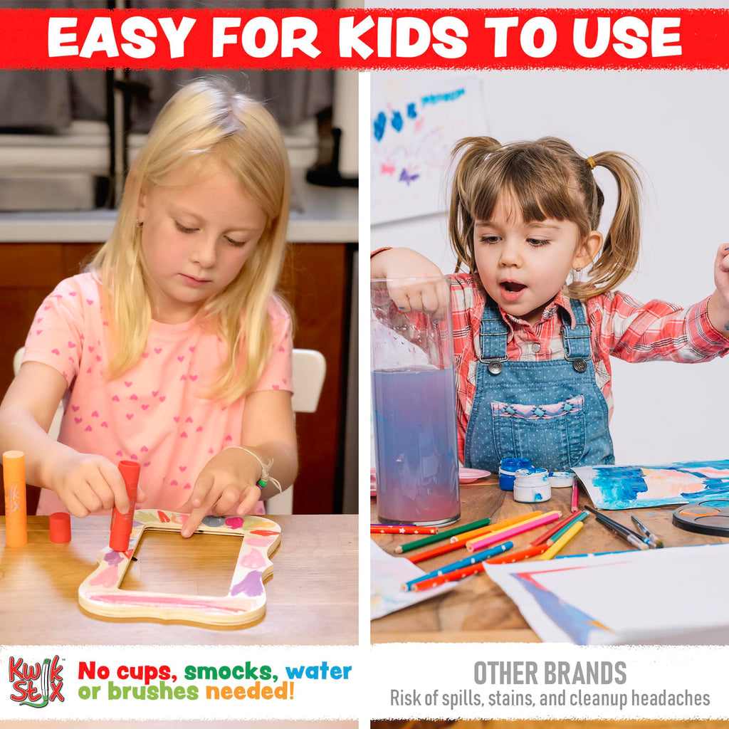 Kwik Stix Cuties: 12 Kawaii Washable Paint Sticks – Non-Toxic, Quick-Drying Solid Tempera for Kids