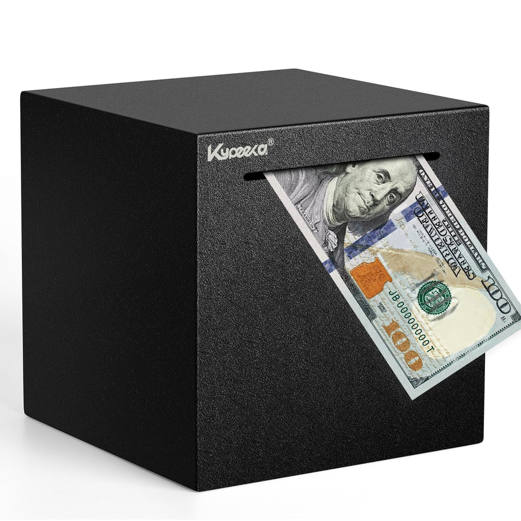Kypeeka Unbreakable Stainless Steel Piggy Bank for Adults – Must Break to Open, Black 4.72 Inch Savings Box