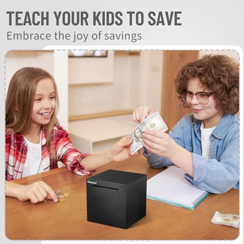 Kypeeka Unbreakable Stainless Steel Piggy Bank for Adults – Must Break to Open, Black 4.72 Inch Savings Box