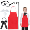Kyson Kids Chef Costume Kit – 5-Piece Set with Apron, Bowtie, Glasses, Mustache & Cane