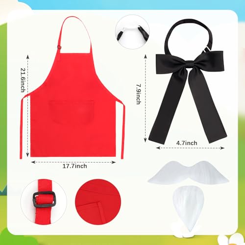 Kyson Kids Chef Costume Kit – 5-Piece Set with Apron, Bowtie, Glasses, Mustache & Cane