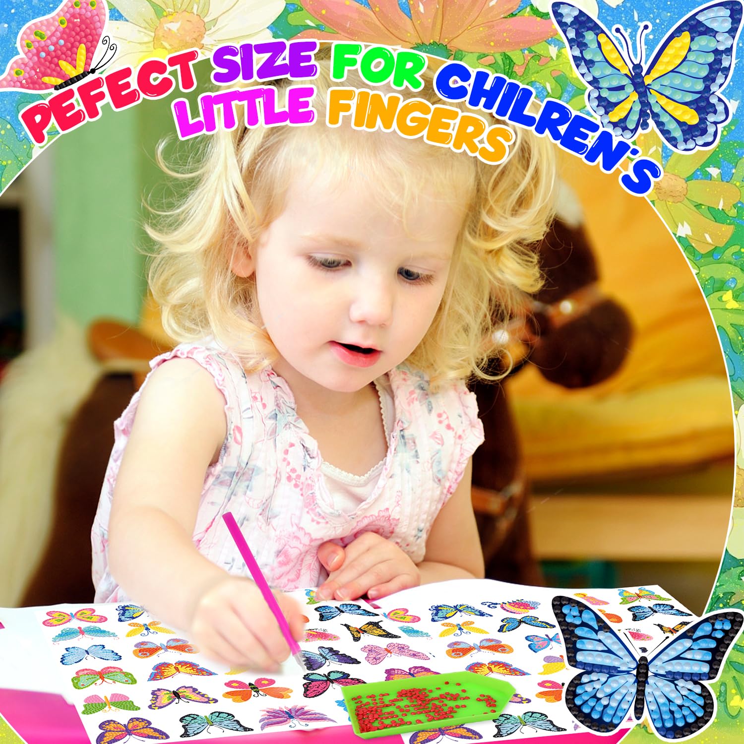 Labeol Diamond Art Kit for Kids Ages 6–12 – Butterfly Craft Stickers DIY
