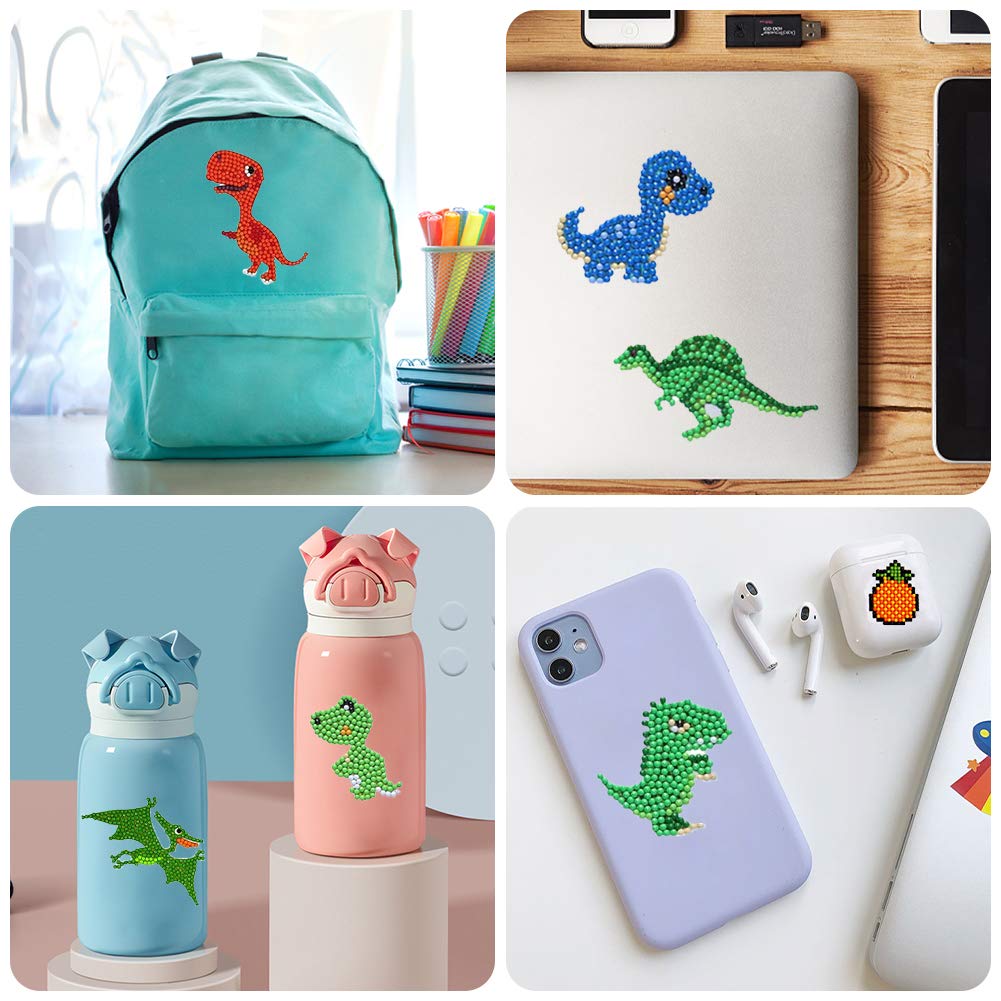 Labeol Dinosaur Diamond Art Kit for Kids Ages 6–12 – Easy DIY Craft Stickers