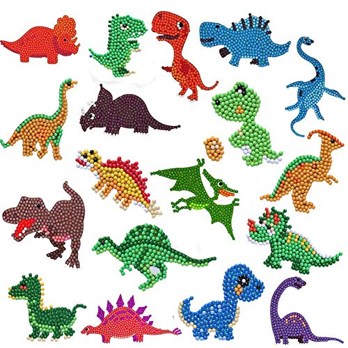 Labeol Dinosaur Diamond Art Kit for Kids Ages 6–12 – Easy DIY Craft Stickers