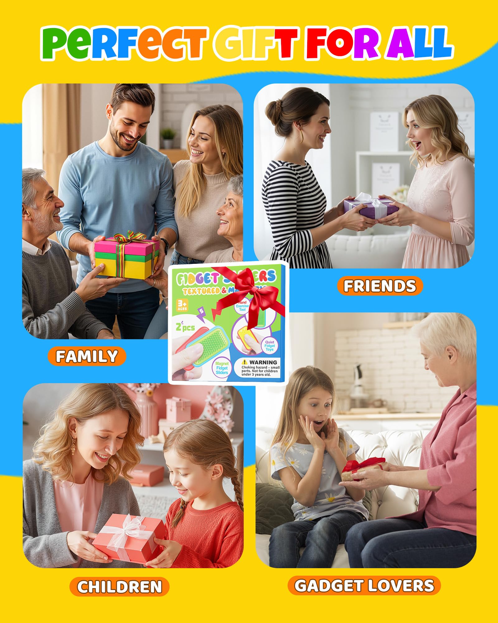 LADFAR Magnetic Sensory Fidget Toy Family Set – Silicone Sliders for Anxiety Relief & Focus