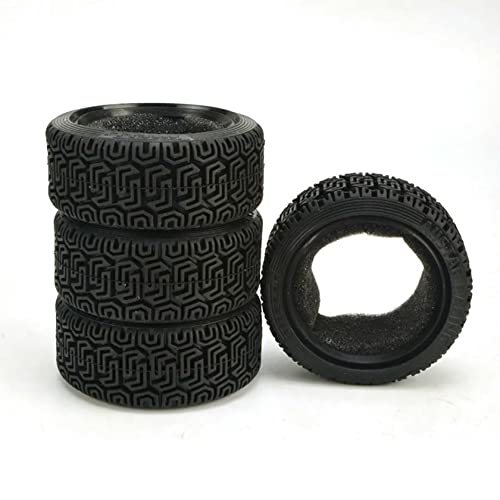 LAFEINA 1/10 Scale RC Car Rally Tires (4) - 68x26mm Rubber Black for Tamiya HSP HPI Kyosho
