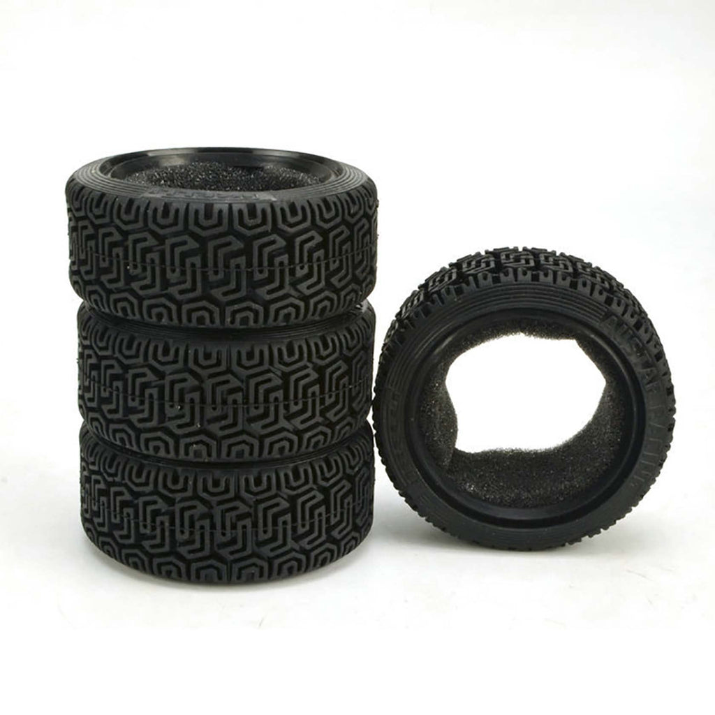 LAFEINA 1/10 Scale RC Car Rally Tires (4) - 68x26mm Rubber Black for Tamiya HSP HPI Kyosho