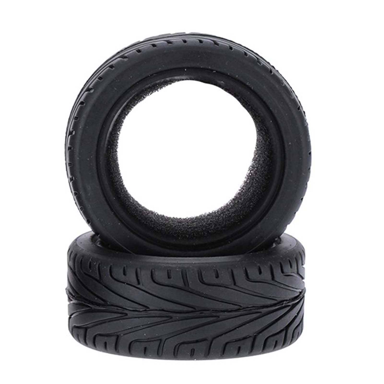 LAFEINA 65mm 1/10 RC On-Road Run-Flat Tires (4-Pack) for HSP, Tamiya, HPI, Kyosho