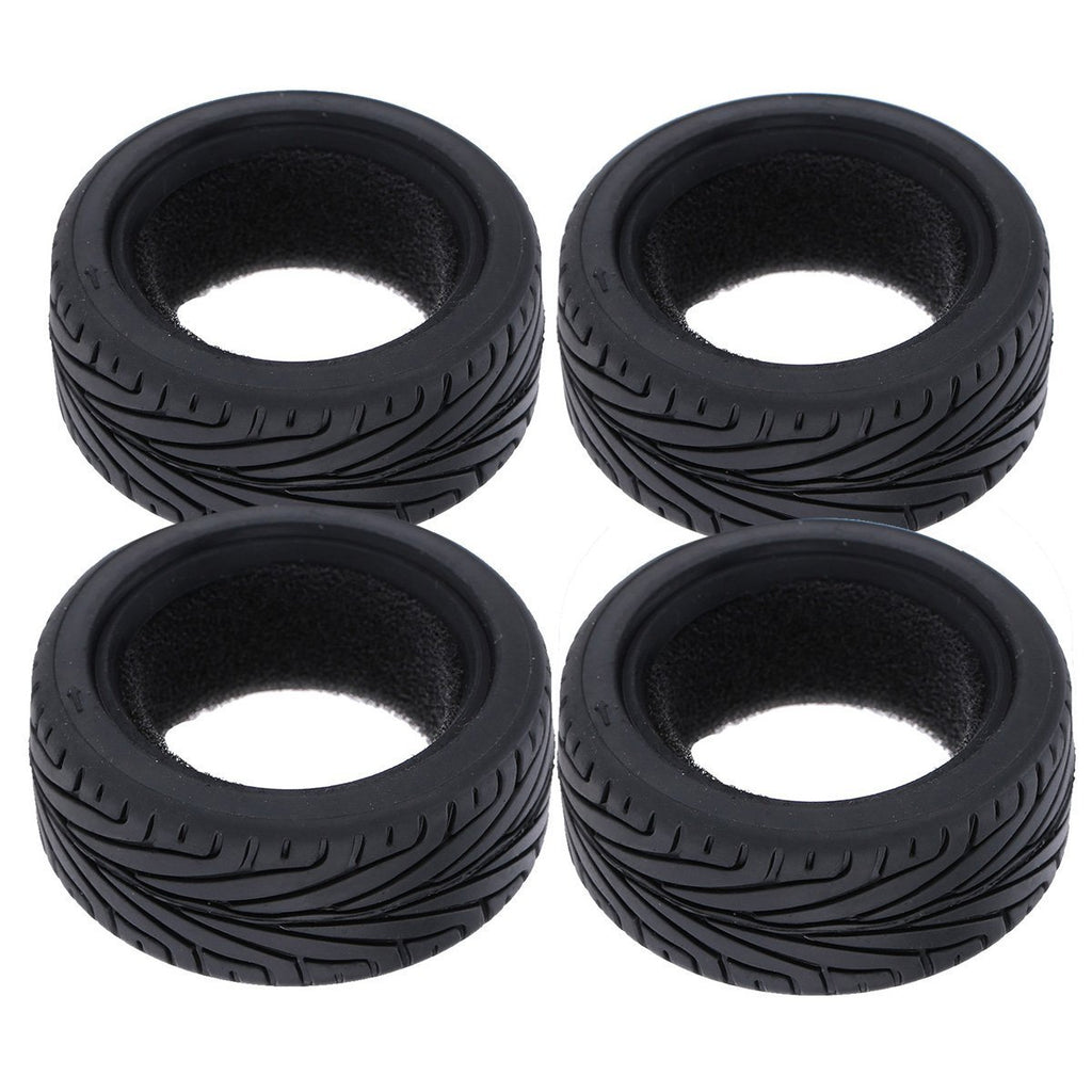 LAFEINA 65mm 1/10 RC On-Road Run-Flat Tires (4-Pack) for HSP, Tamiya, HPI, Kyosho