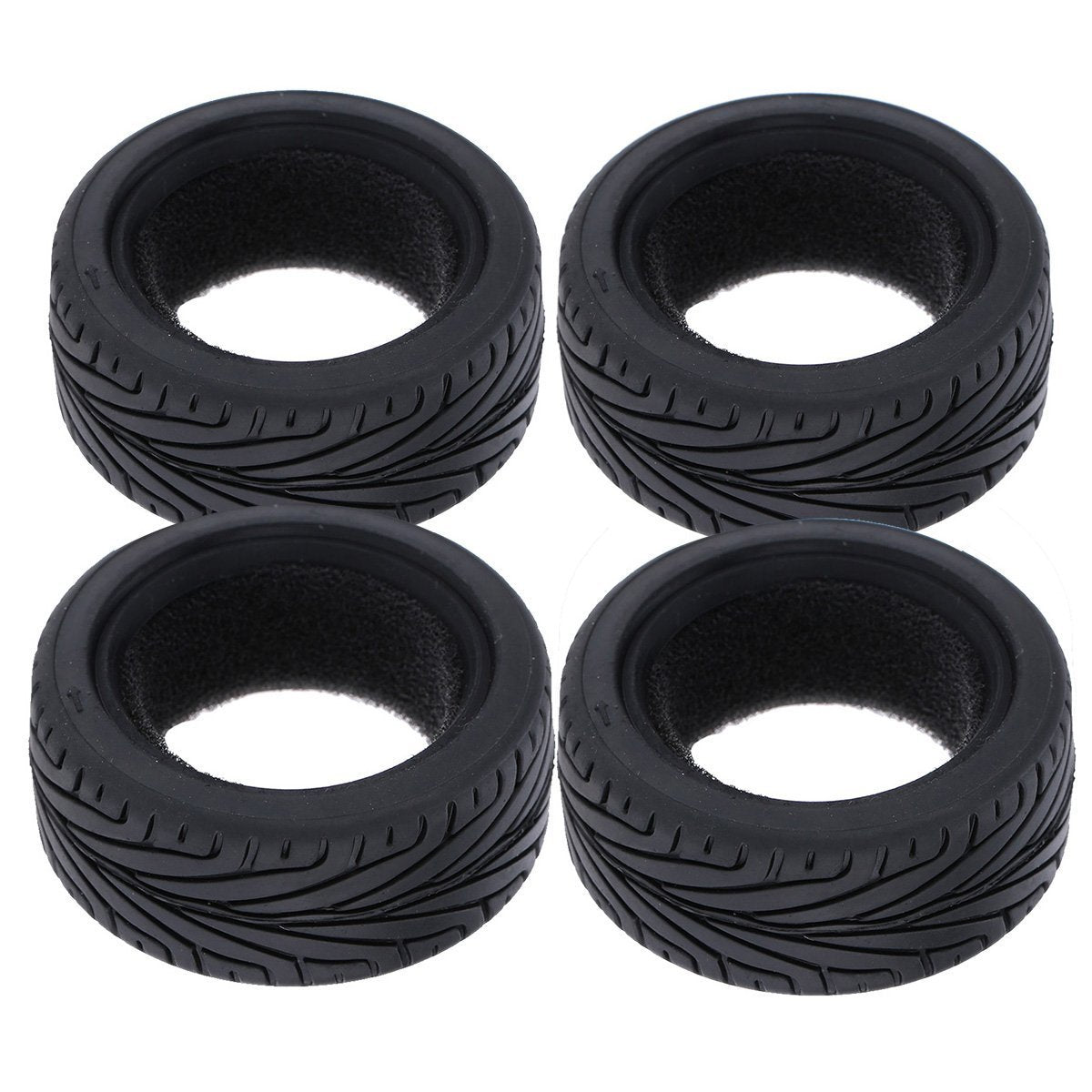 LAFEINA 65mm 1/10 RC On-Road Run-Flat Tires (4-Pack) for HSP, Tamiya, HPI, Kyosho