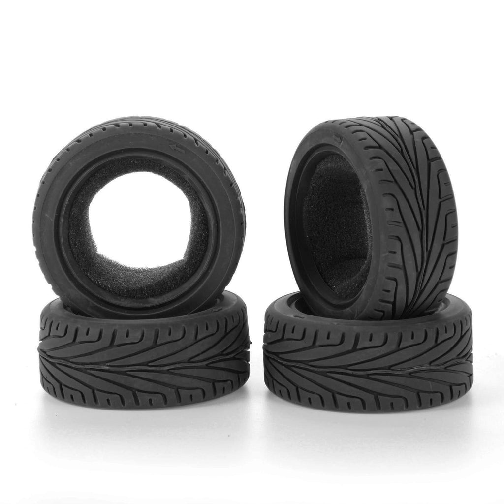 LAFEINA 65mm 1/10 RC On-Road Run-Flat Tires (4-Pack) for HSP, Tamiya, HPI, Kyosho