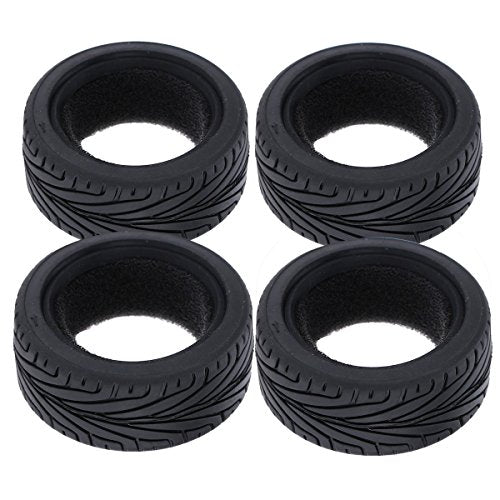 LAFEINA 65mm 1/10 RC On-Road Run-Flat Tires (4-Pack) for HSP, Tamiya, HPI, Kyosho