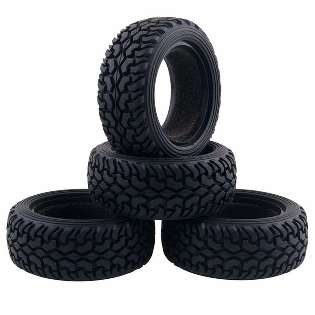 LAFEINA 75mm RC Rally Car Tires - 4 Pack Rubber On-Road Tires for 1/10 & 1/16 Scale