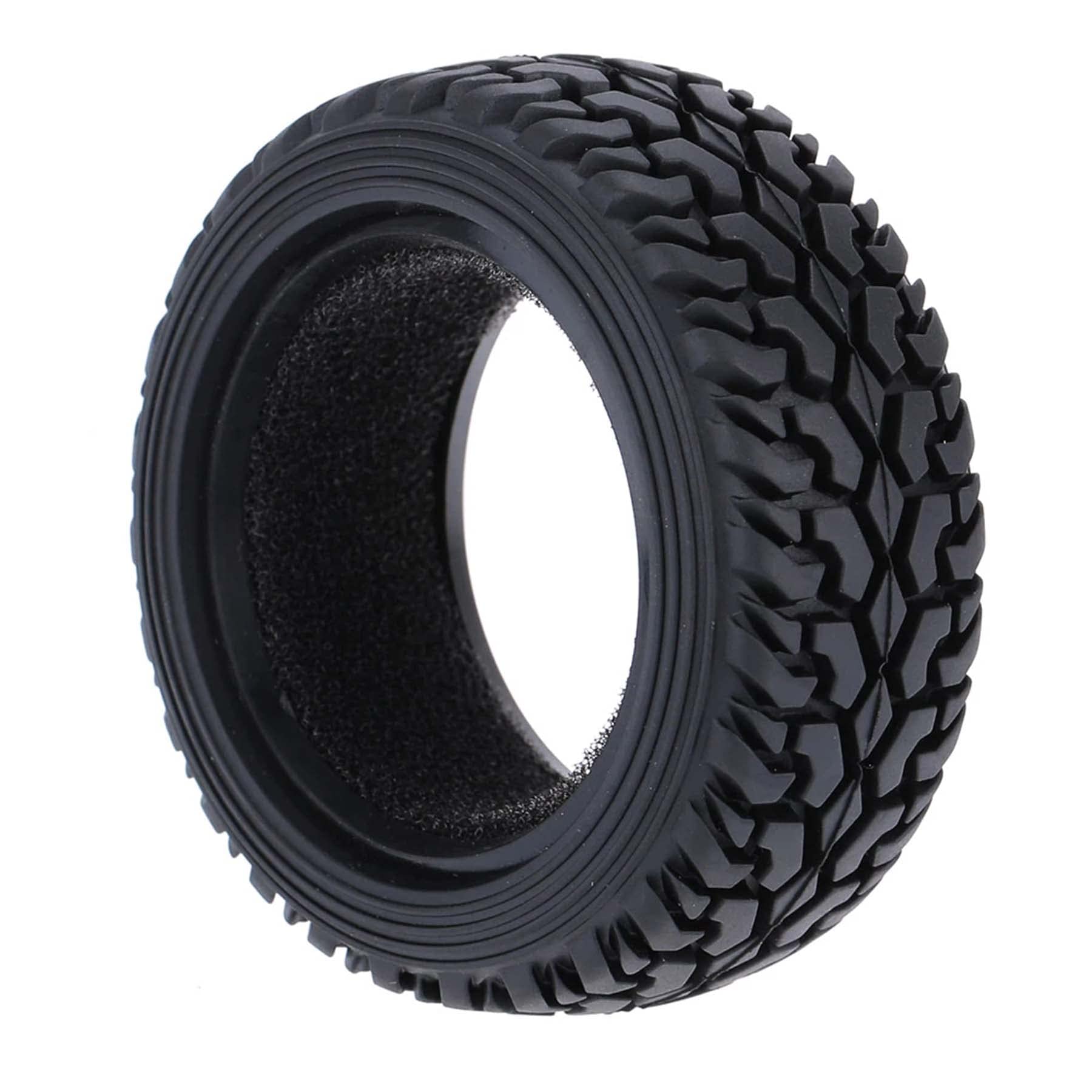LAFEINA 75mm RC Rally Car Tires - 4 Pack Rubber On-Road Tires for 1/10 & 1/16 Scale