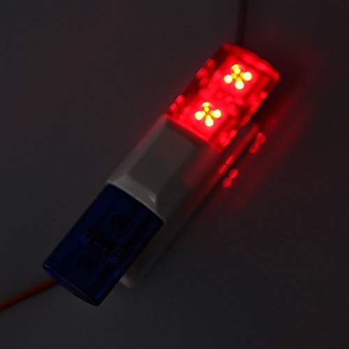 LAFEINA Red & Blue LED Police Flash Light for 1/10 1/8 RC Crawler, Monster Truck, SCX10, TRX4