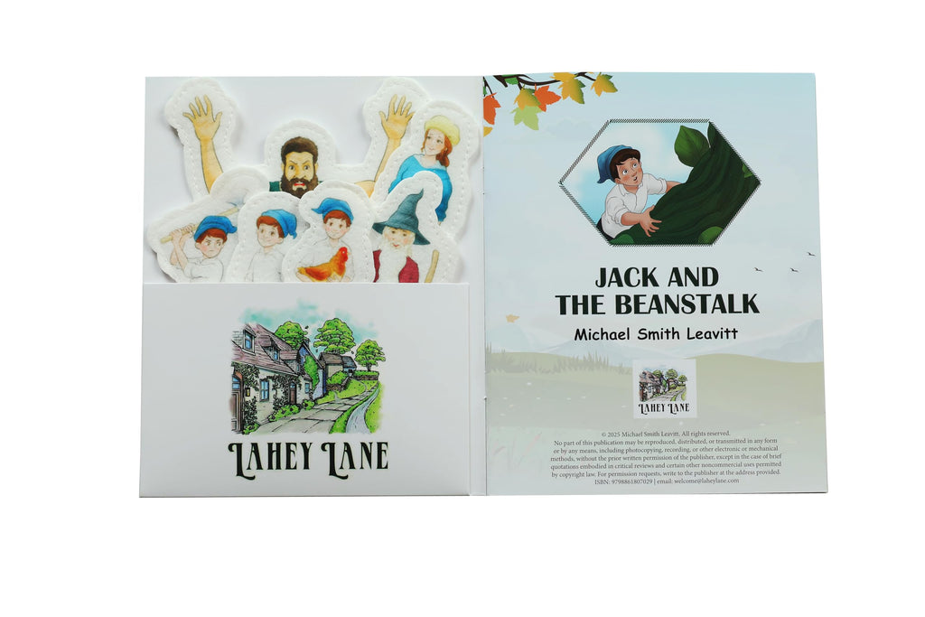 LAHEY LANE Jack and the Beanstalk Interactive Storybook with Finger Puppets – Sturdy Hardcover Fairy Tale for Kids Ages 3-5