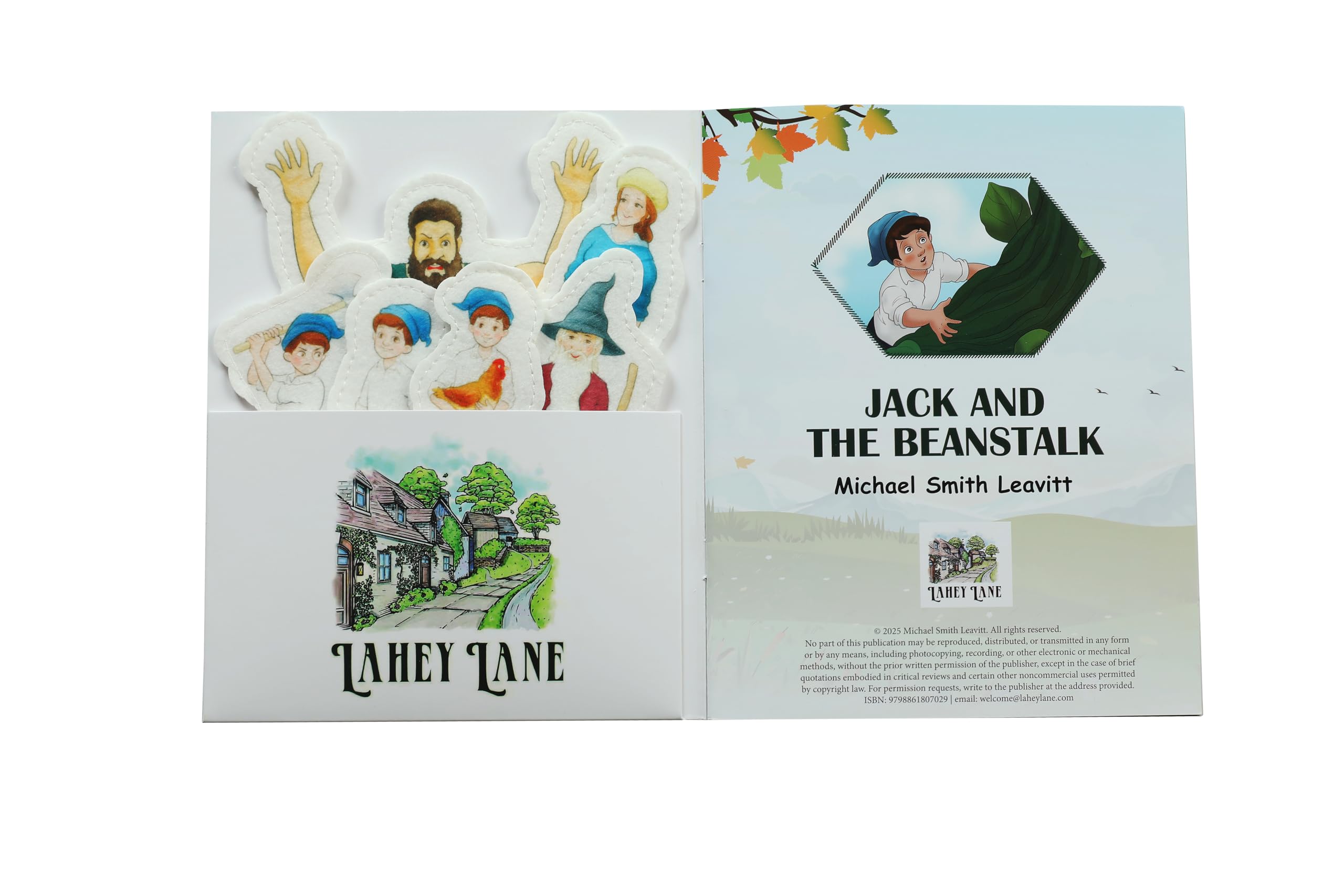 LAHEY LANE Jack and the Beanstalk Interactive Storybook with Finger Puppets – Sturdy Hardcover Fairy Tale for Kids Ages 3-5