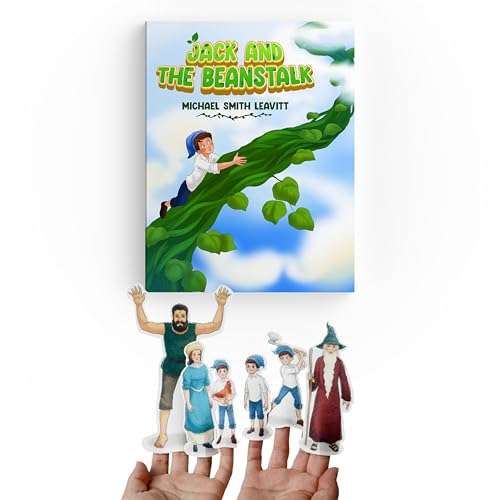 LAHEY LANE Jack and the Beanstalk Interactive Storybook with Finger Puppets – Sturdy Hardcover Fairy Tale for Kids Ages 3-5