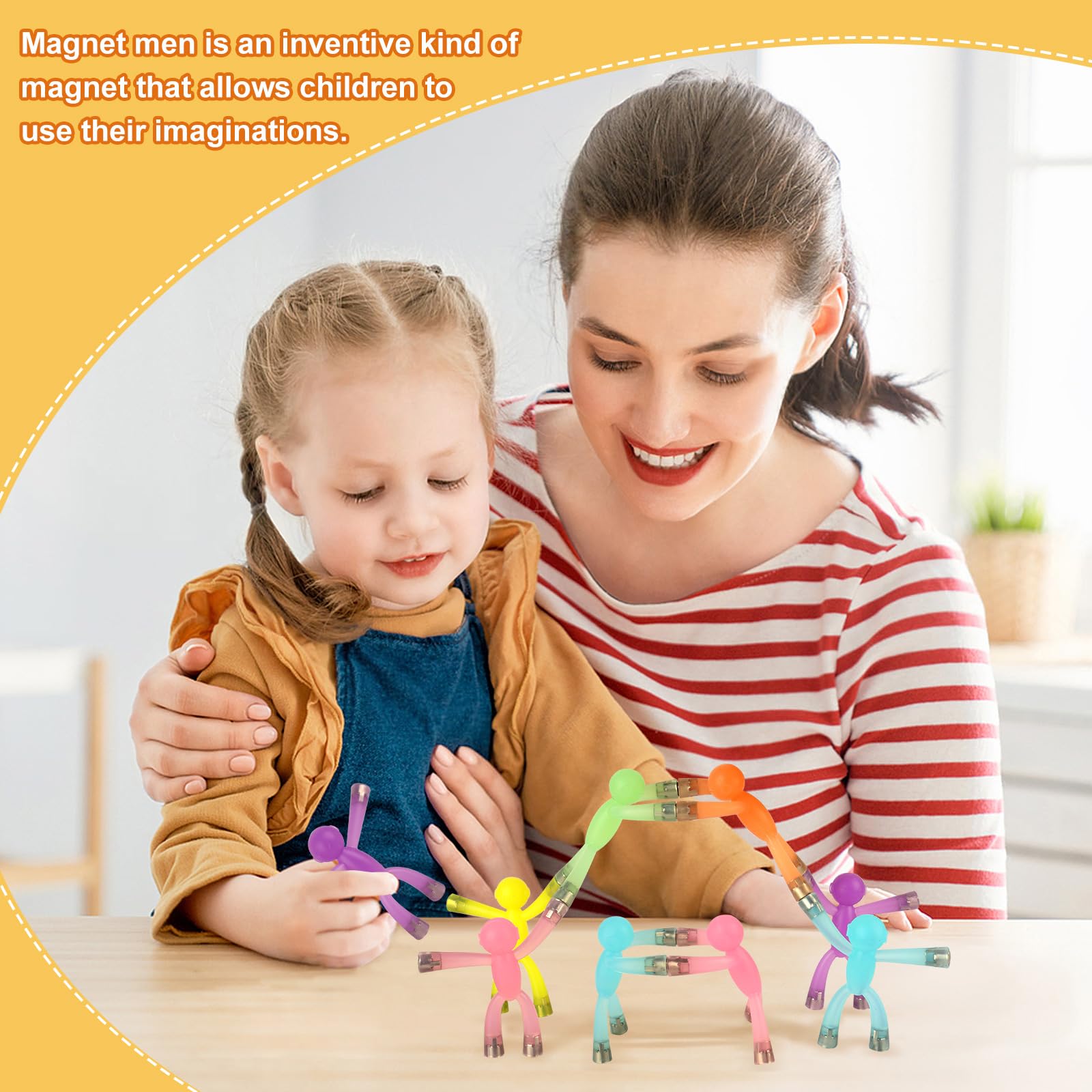 laleay 6-Pack Magnetic People Figures – Desk Decor, Travel Toys & Sensory Magnets