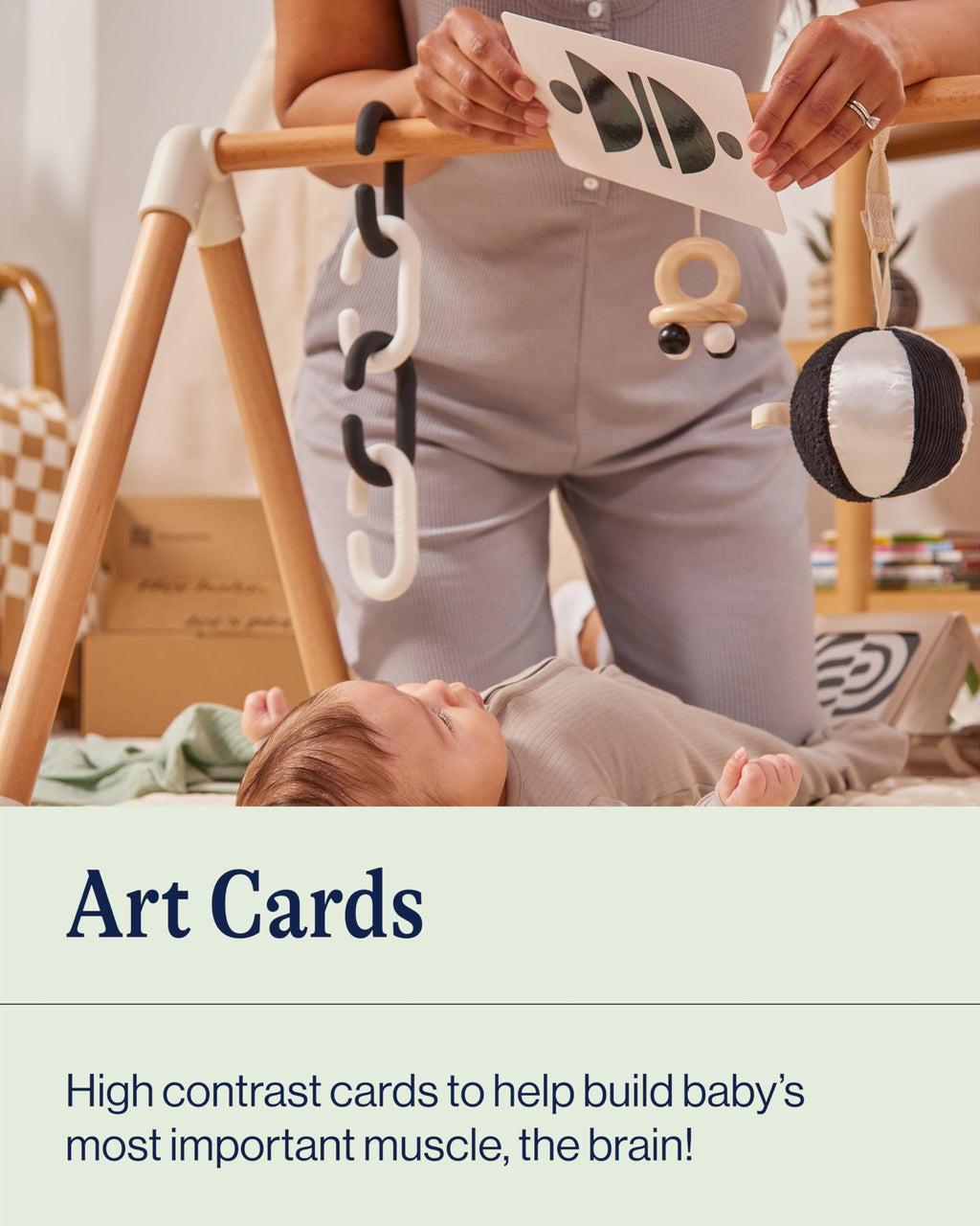 Lalo Art Cards - 6 High Contrast Black and White Baby Cards for Visual Development (Fruits & Veggies)