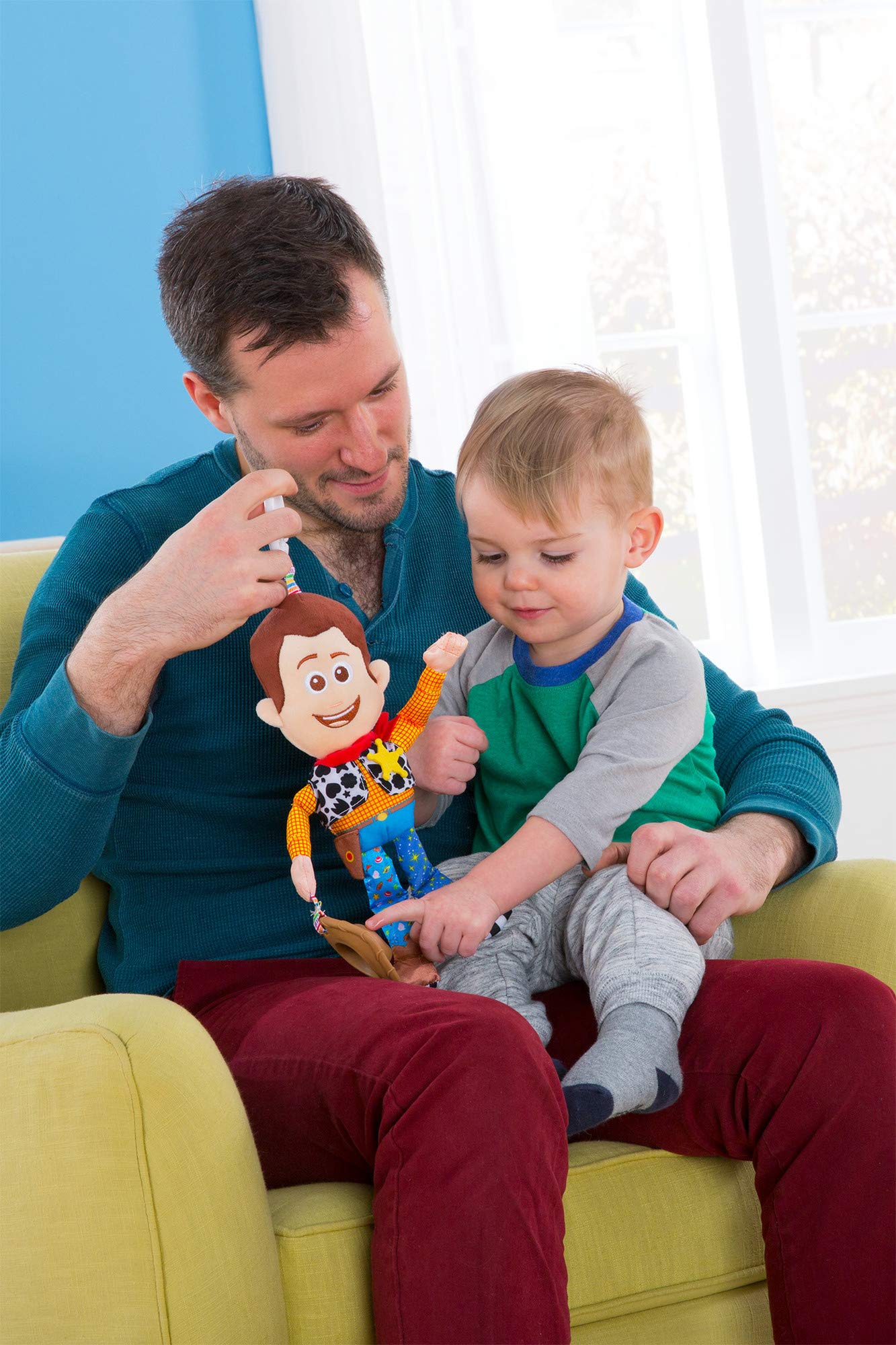 Lamaze Disney/Pixar Toy Story Woody Clip & Go Stroller Toy – Sensory Toy with Rattle, Crinkles, and Clip