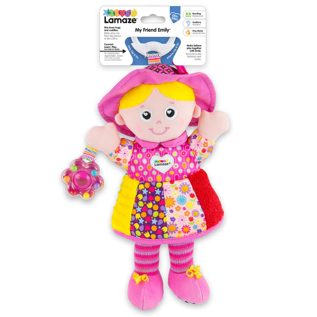 Lamaze My Friend Emily – Baby Sensory Doll with Crinkle Skirt and Rattle Flower