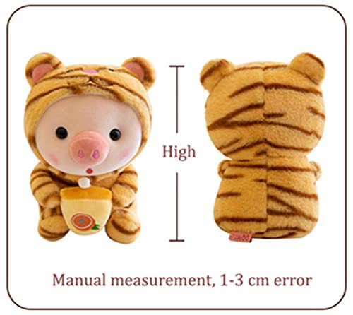 LANFIRE 9.8-Inch Pig Plush Pillow Dressed as Frog Tiger Rabbit Cute Stuffed Animal Pillow for Kids