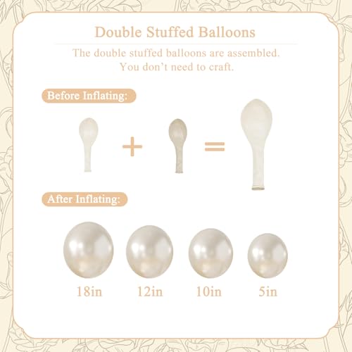 LANGASQUE Pearl White Balloon Arch Kit – 101pcs Double Stuffed Balloons for Wedding, Bridal Shower, Birthday Party Decor