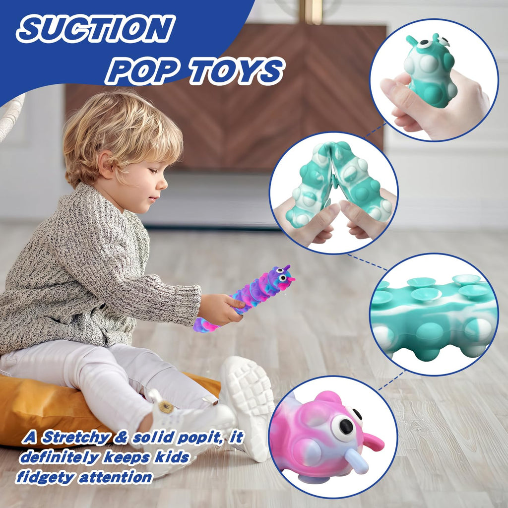 Langmeil Suction Pop Fidget Toy – Purple & Mint Stress Relief Sensory Toy