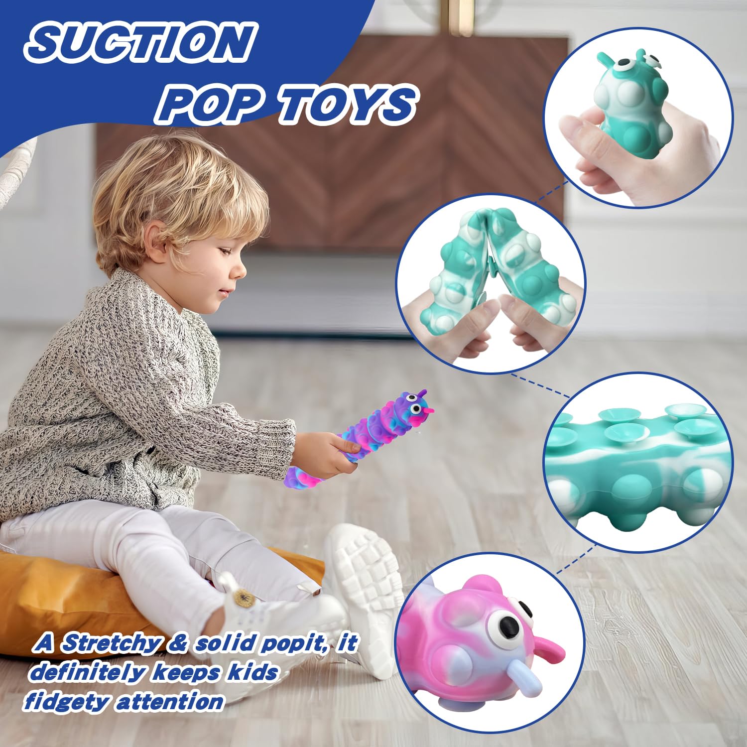 Langmeil Suction Pop Fidget Toy – Purple & Mint Stress Relief Sensory Toy