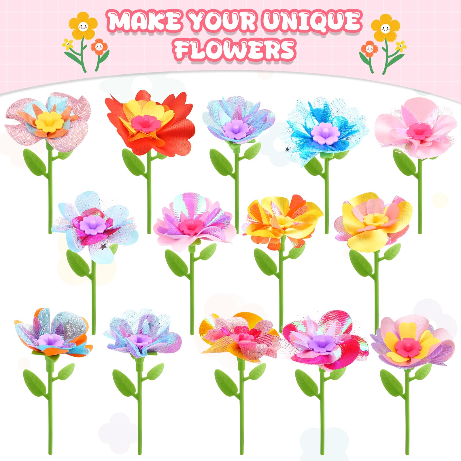 LansinLife DIY Flower Bouquet Kit for Girls – Creative Arts & Crafts Gift for Kids Ages 4-9