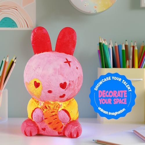 LAOESE Paint Your Own Bunny Lamp Kit – DIY Craft Night Light for Kids