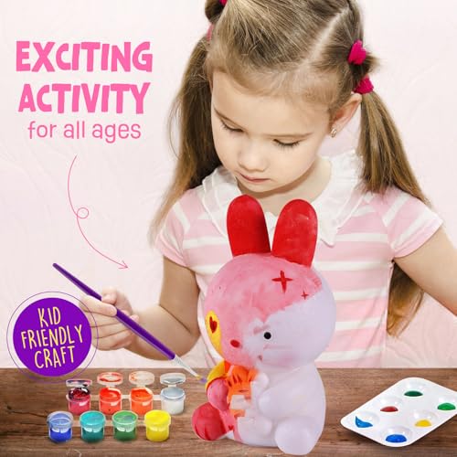 LAOESE Paint Your Own Bunny Lamp Kit – DIY Craft Night Light for Kids