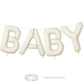 Large 40-Inch Cream Beige Foil BABY Balloons - Neutral Ivory Letters for Baby Shower Decor