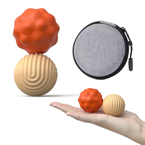 Large 40mm Silicone Magnetic Fidget Balls – 2 Pack Stress Relief Toys for Adults with Textured Grips and Carrying Case
