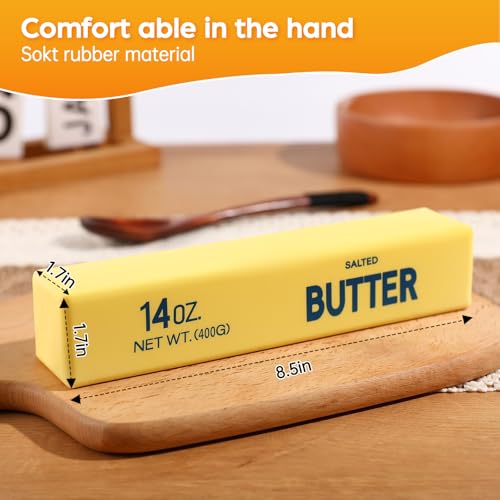 Large Butter Squishy – 14 OZ Slow Rising PU Foam Fidget Toy for Adults (Yellow, 8.7 x 1.8 x 1.8 inches)