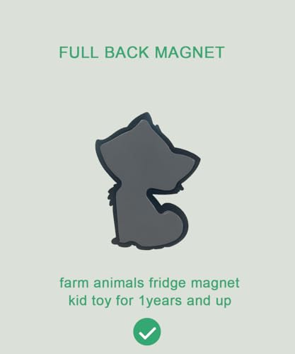 Large Farm Animal Fridge Magnets for Toddlers 1-3 - 10 Piece Set with Full Back Magnet, Safe PVC, Easy to Clean