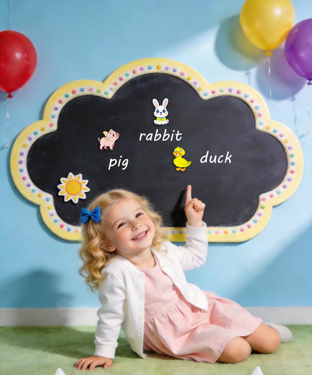 Large Farm Animal Fridge Magnets for Toddlers 1-3 - 10 Piece Set with Full Back Magnet, Safe PVC, Easy to Clean