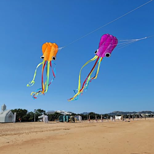 Large Octopus Kite for Kids & Adults – 28x158" 3D Nylon, No Assembly, 100m Line