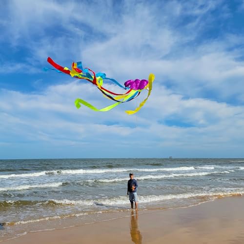 Large Octopus Kite for Kids & Adults – 28x158" 3D Nylon, No Assembly, 100m Line