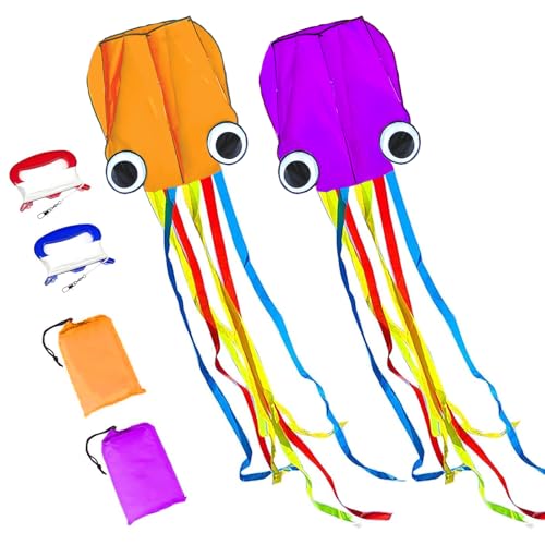 Large Octopus Kite for Kids & Adults – 28x158" 3D Nylon, No Assembly, 100m Line
