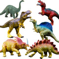 Large Realistic Dinosaur Figures Set – 6 Hand-Painted Vinyl Dinosaurs (T-Rex, Stegosaurus, More) by OuMuaMua