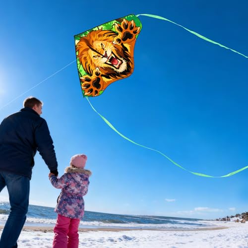 Large YFAFENGS Lion Kite for Kids & Adults – Easy to Fly, with Carry Bag