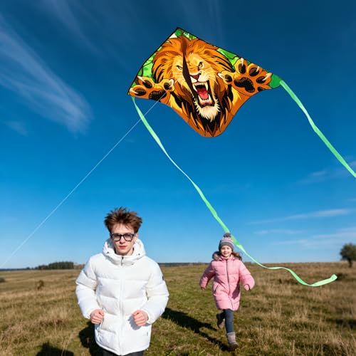 Large YFAFENGS Lion Kite for Kids & Adults – Easy to Fly, with Carry Bag