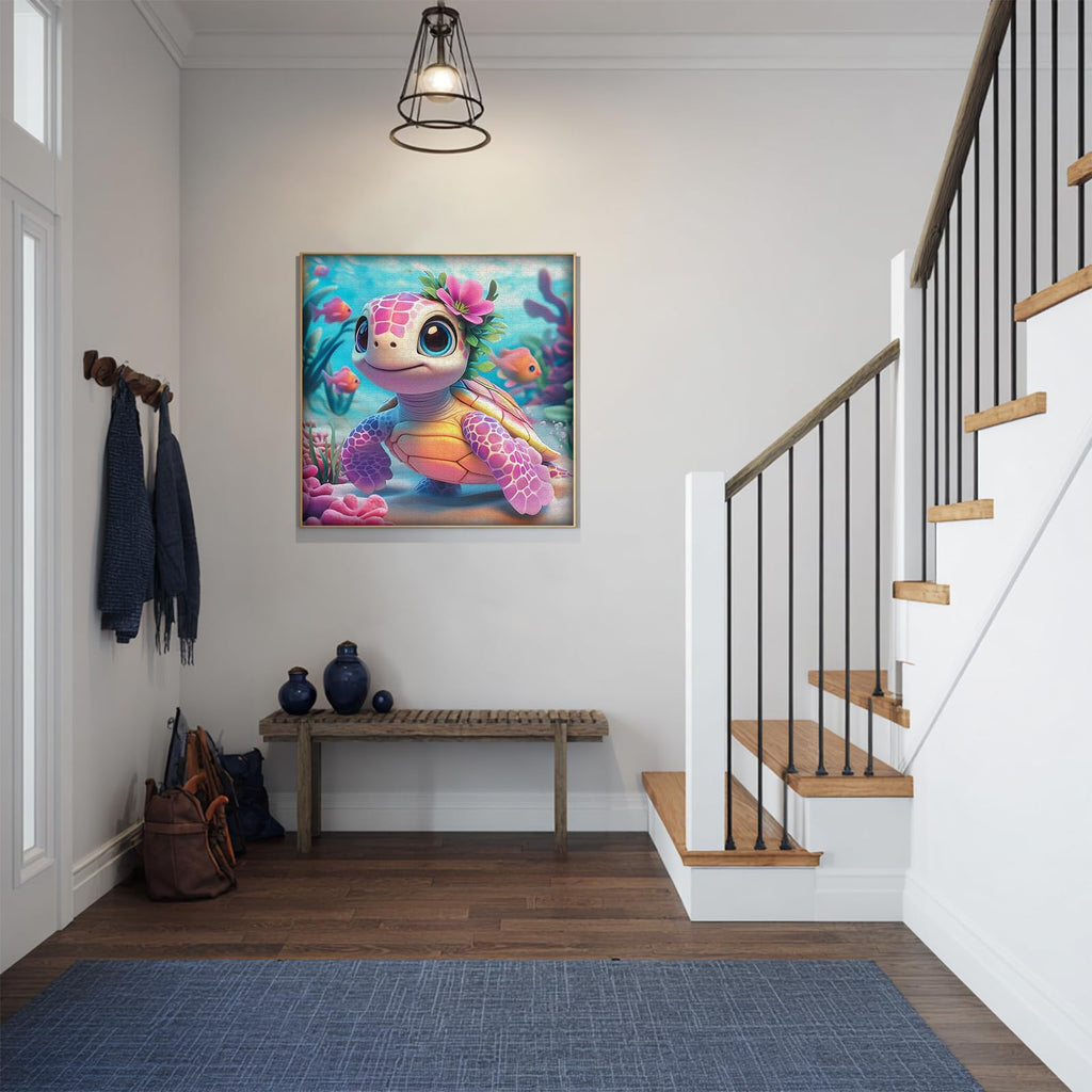 Larkipuzz 1000 Piece Sea Turtle Jigsaw Puzzle for Adults – Ocean Animals & Coral Reef Scene, Large 23.85" Square, Easy-Assembly with ABC Backing