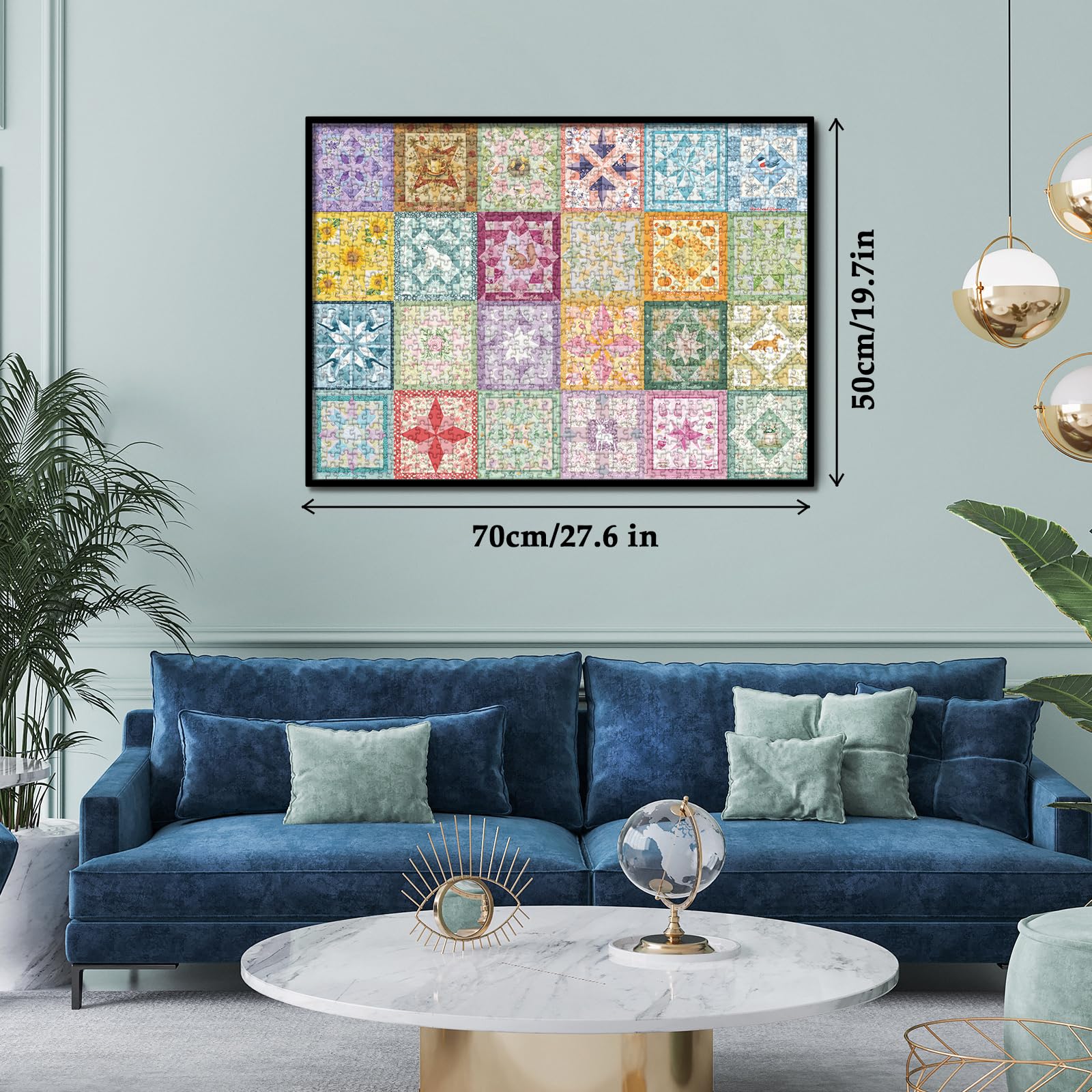 Larkipuzz Colorful Galaxy Collage 1000-Piece Jigsaw Puzzle – Bird, Deer, Squirrel, Pumpkin – Seasons of the Sky Collection