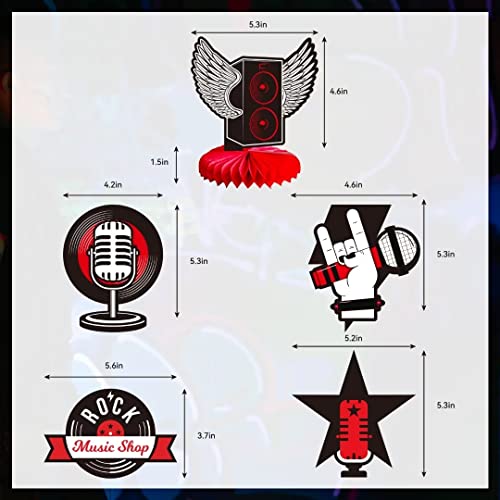 LARRAZABAL Rock and Roll Party Decorations Set - 25 Pieces with Born to Rock Banner, Foil Swirls & Honeycomb Centerpieces for Music-Themed Celebrations
