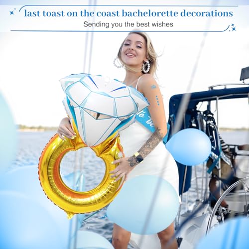 Last Toast on the Coast Bachelorette Party Decorations Kit – Blue Coastal Set with Banner, Balloons, Photo Props